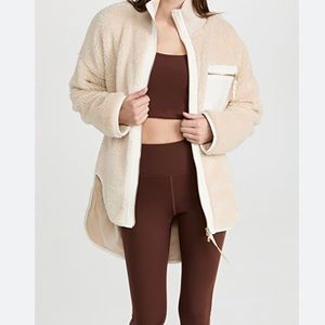 Varley Marney Chunky Sherpa Full Zip Jacket cream Medium large oversized